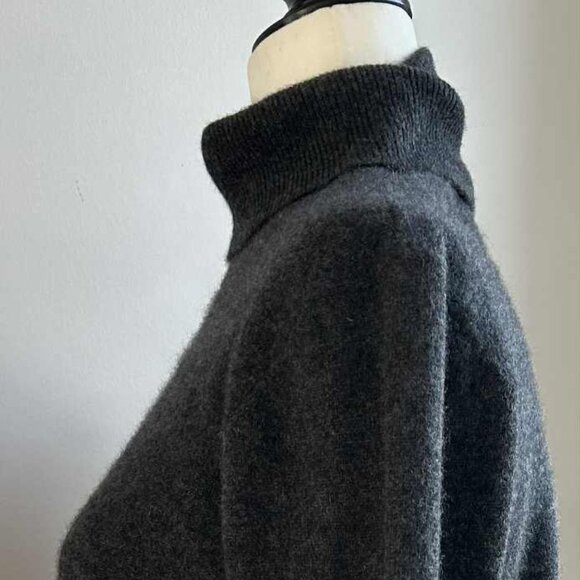 Lauren Ralph Lauren Charcoal 100% Cashmere Rib Turtleneck Sweater – US Petite L - Picture 3 of 9